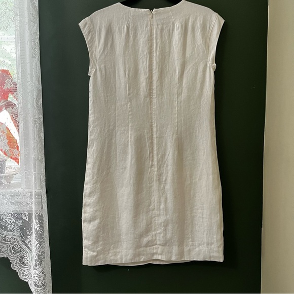 J.Crew White 100% Linen Grommet Shift Dress – Size 2 - Picture 2 of 8